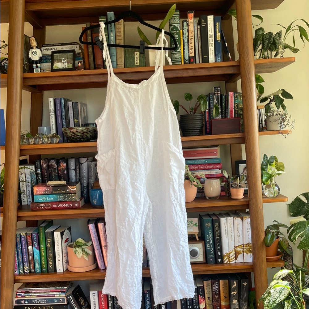 Mahina White Linen Jumpsuit